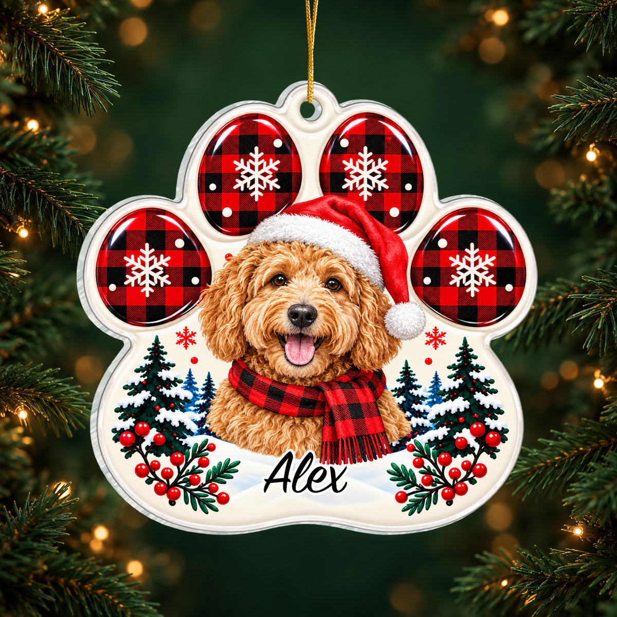 Custom Pet Photo - Personalized Acrylic Ornament, Christmas Gift for Pet Lovers