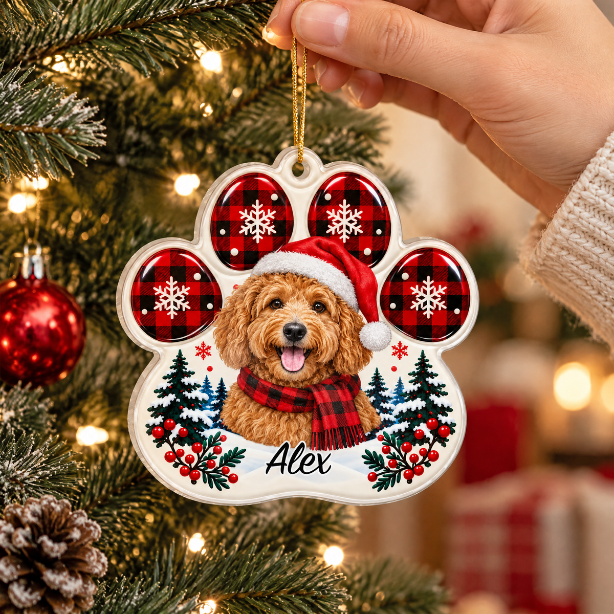 Custom Pet Photo - Personalized Acrylic Ornament, Christmas Gift for Pet Lovers