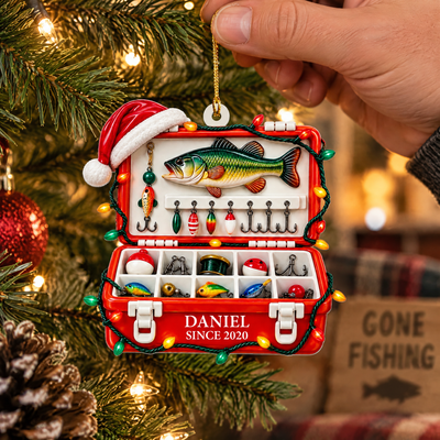 Fishing Passion - Personalized Acrylic Ornament, Fishing Tackle Ornament For Fisherman, Dad Fishing Man Gifts