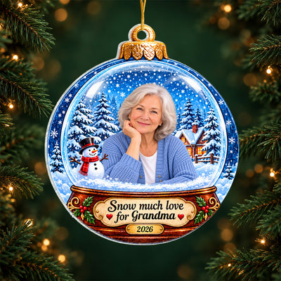 Snow Globe Photo Christmas Ornament for Grandma