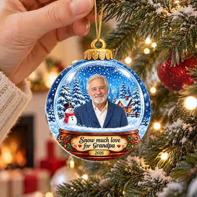 Snow Globe Photo Christmas Ornament for Grandma