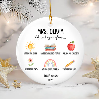 Thank You For All - Personalized Ornament, Custom Holiday Ornament For Educator Appreciation
