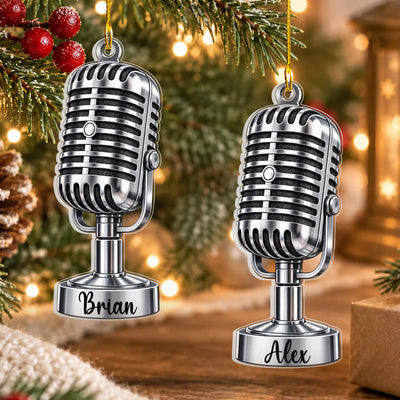 Personalized Vintage Microphone Acrylic Ornament