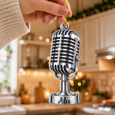 Personalized Vintage Microphone Acrylic Ornament