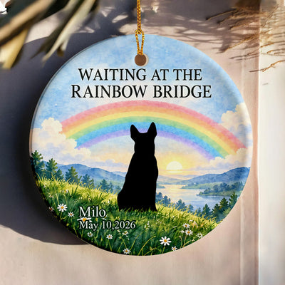 Over the Rainbow Bridge - Personalized Ceramic Ornament, Pet Memorial Gift