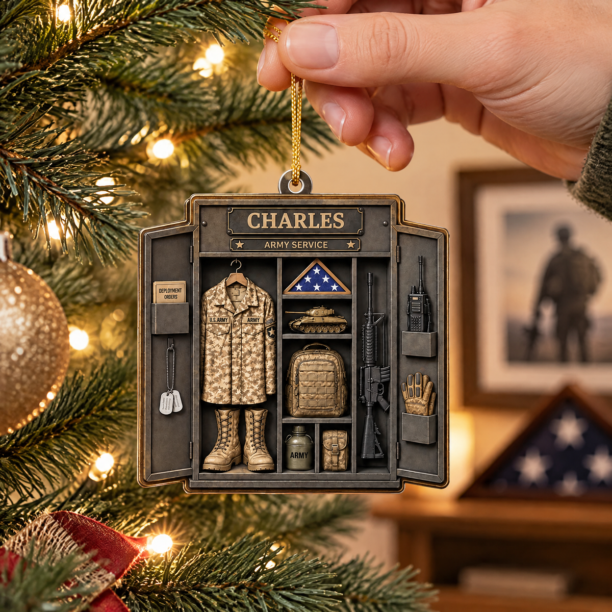 A Lasting Keepsake For The Hero Behind The Uniform - Personalized Acrylic Ornament, Military Service Keepsake