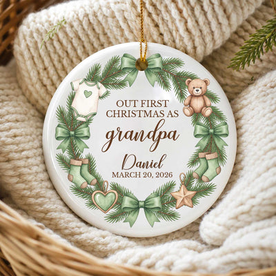 First Christmas Grandparents - Personalized Ornament, Custom Baby Name First Christmas Ornament, Gift For Grandparents