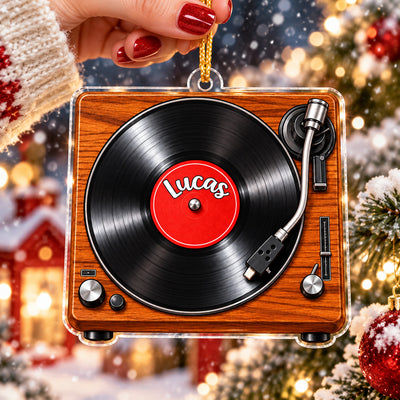 Personalized Vinyl Record Player Acrylic Ornament