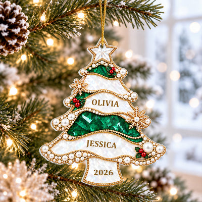 Our Christmas Tree - Personalized Ornament, Custom Multiple Names & Year, 2026 Family Christmas Keepsake