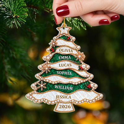 Our Christmas Tree - Personalized Ornament, Custom Multiple Names & Year, 2026 Family Christmas Keepsake