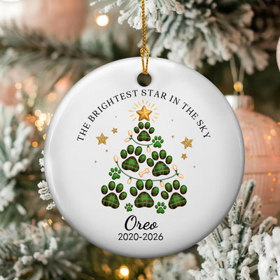 The Brightest Star In The Sky- Personalized Ceramic Ornament, Memorial Christmas Custom Dog Name