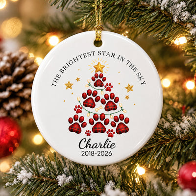 The Brightest Star In The Sky- Personalized Ceramic Ornament, Memorial Christmas Custom Dog Name