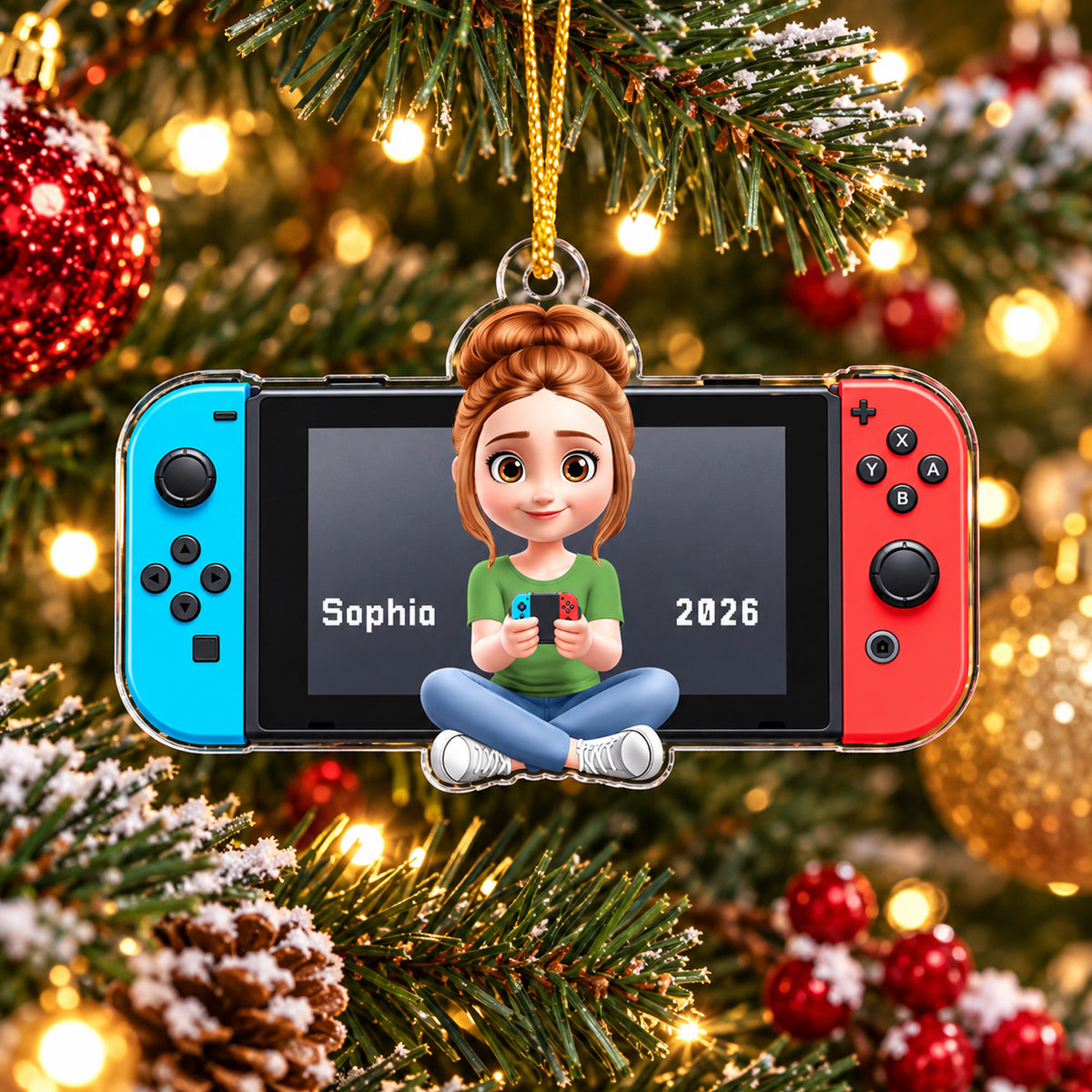 Best Player- Personalized Acrylic Ornament, Custom Name Gaming Ornament, Game Controller Ornament, Holiday Gift fof Game Lovers