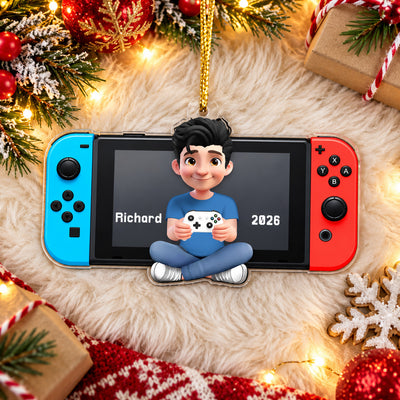 Best Player- Personalized Acrylic Ornament, Custom Name Gaming Ornament, Game Controller Ornament, Holiday Gift fof Game Lovers