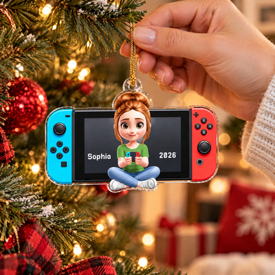 Best Player- Personalized Acrylic Ornament, Custom Name Gaming Ornament, Game Controller Ornament, Holiday Gift fof Game Lovers
