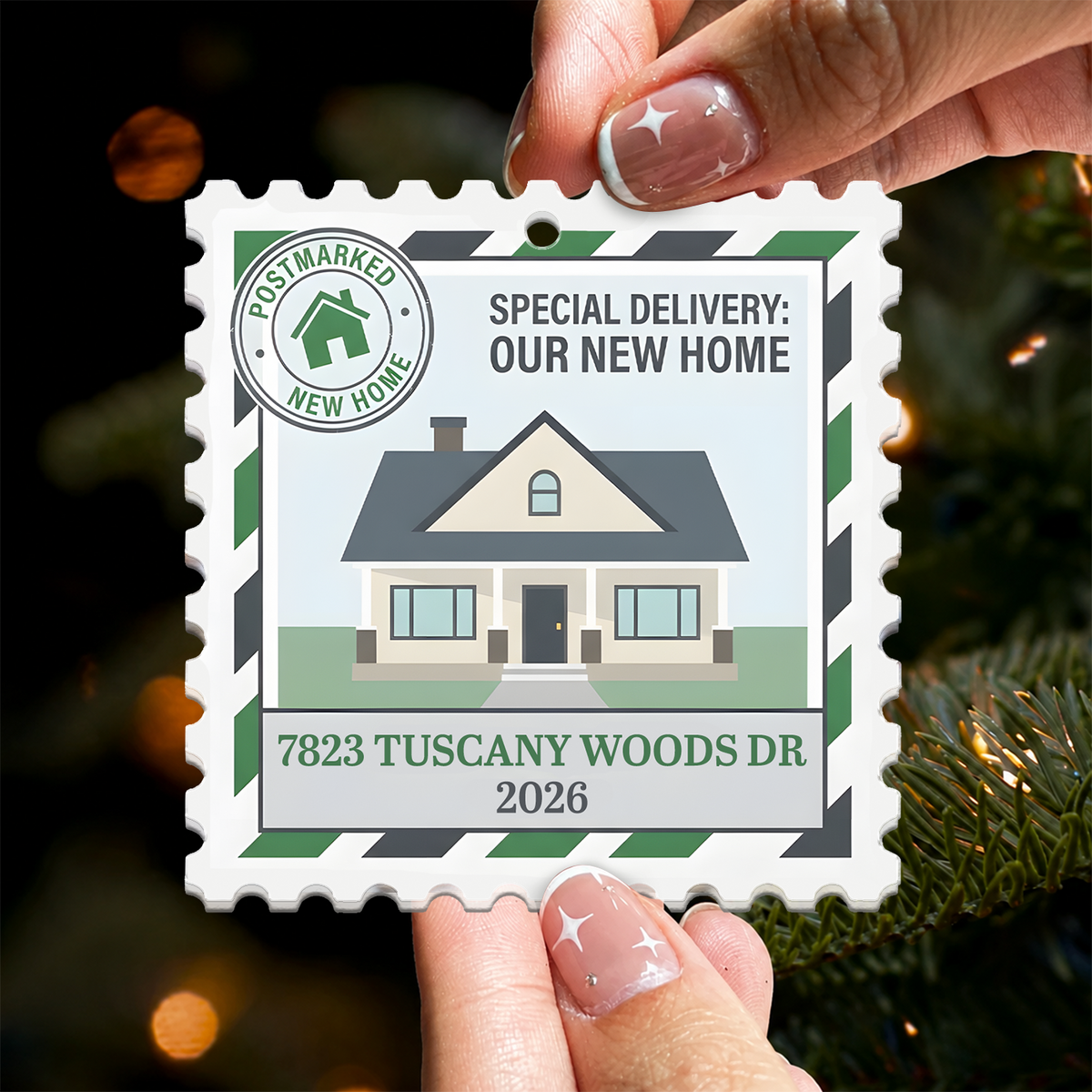 Our First Home Key Stamp - Personalized Acrylic Ornament