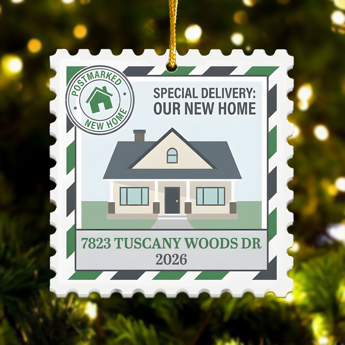 Our First Home Key Stamp - Personalized Acrylic Ornament