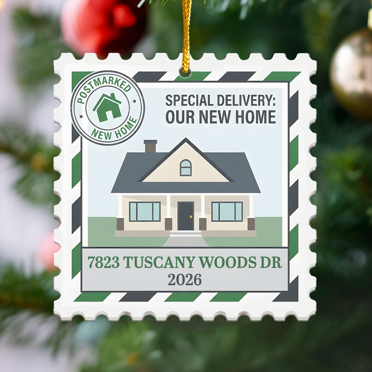 Our First Home Key Stamp - Personalized Acrylic Ornament