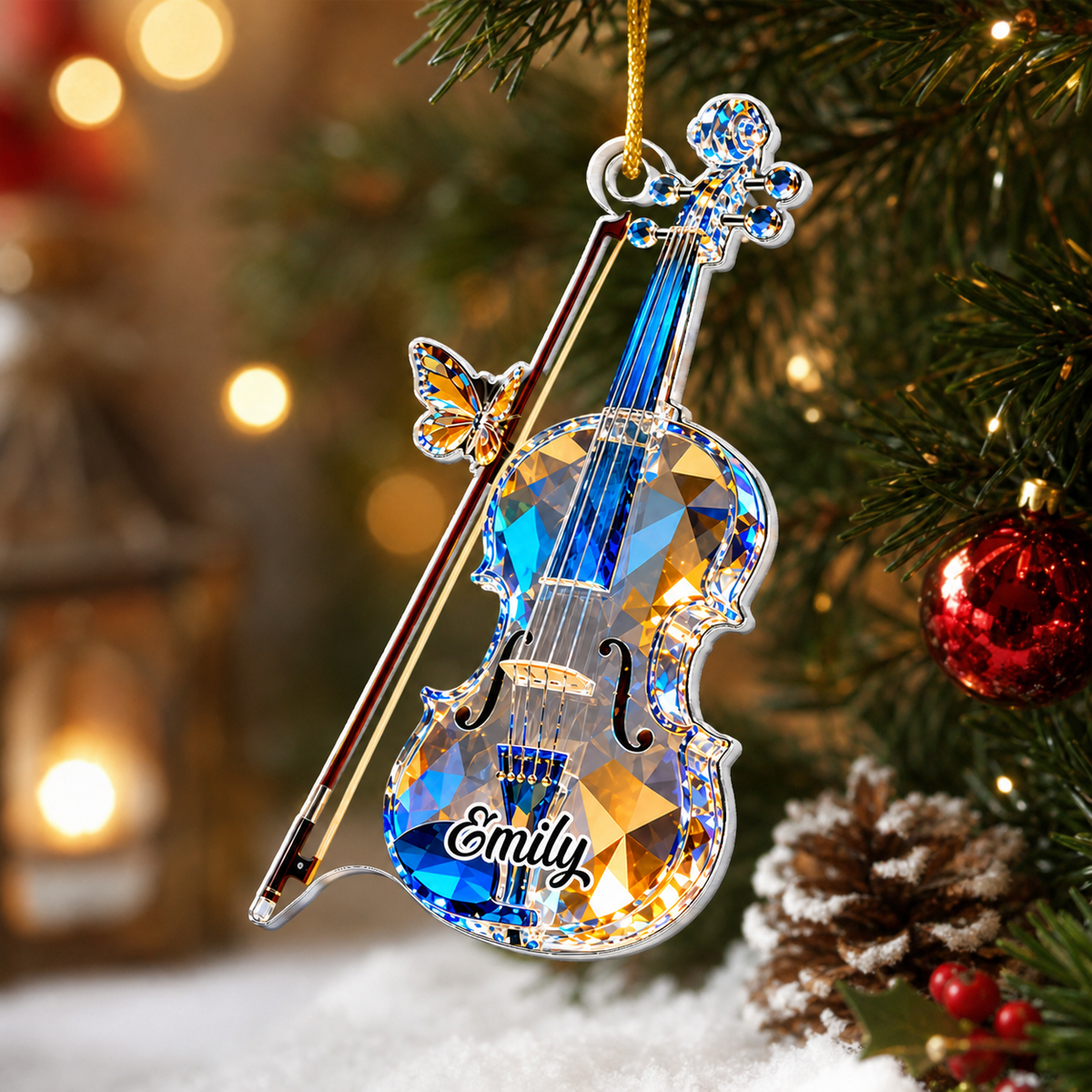 Violin Is My Therapy - Personalized Acrylic Ornament, Gift For Violin Lovers, Music Lover Gift With Custom Name