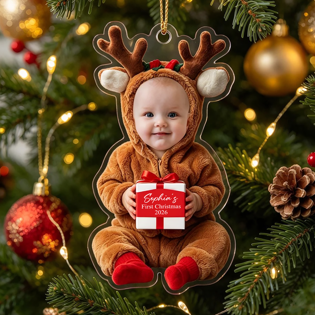 Our Little Christmas Miracle - Personalized Acrylic Ornament, Custom Photo &amp; Name First Christmas Keepsake Gift