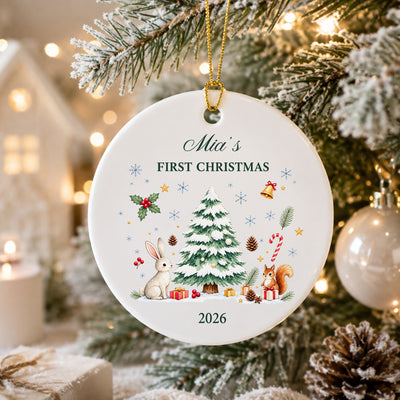 Baby's First Christmas - Personalized Ceramic Ornament,Keepsake Christmas Bauble Gift,  Baby's 1st Christmas Decoration,New Baby Gift