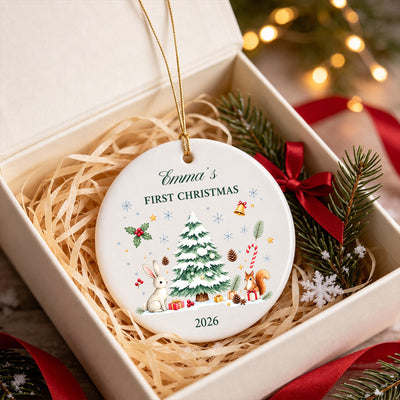 Baby's First Christmas - Personalized Ceramic Ornament,Keepsake Christmas Bauble Gift,  Baby's 1st Christmas Decoration,New Baby Gift