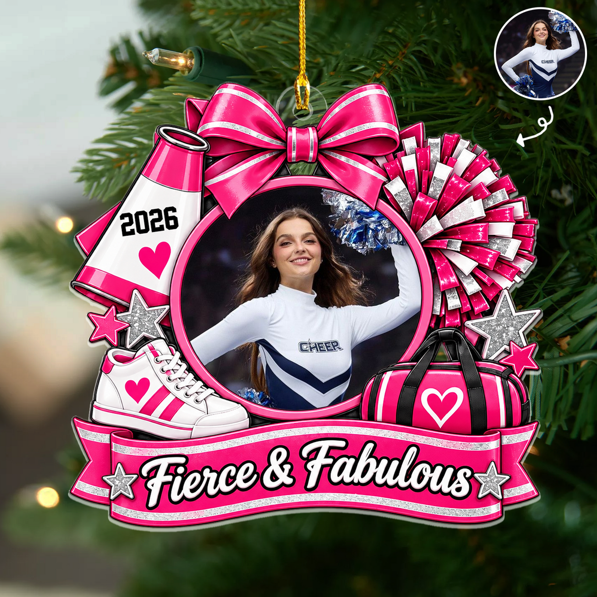 Cheer Competition Custom Photo Frame Acrylic Ornament