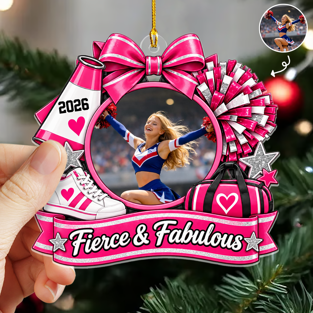 Cheer Competition Custom Photo Frame Acrylic Ornament