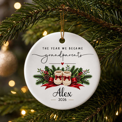 First Christmas With Baby - Personalized Ornament, Custom Grandparents Christmas Ornament, First Time Grandparent Gift