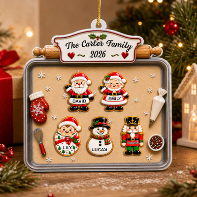 Family & Pet Christmas Cookie Tray - Personalized Acrylic Ornament, Acrylic Baking Keepsake, Personalized Family Gift 2026