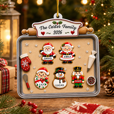 Family & Pet Christmas Cookie Tray - Personalized Acrylic Ornament, Acrylic Baking Keepsake, Personalized Family Gift 2026