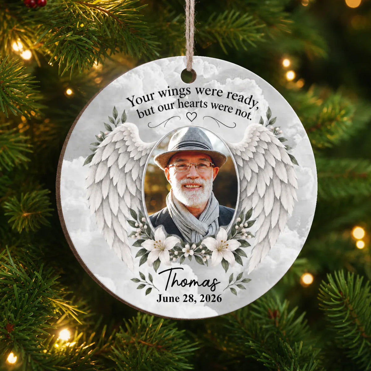 Your Wings Were Ready - Personalized Memorial Keepsake Box, Angel Wing Motif