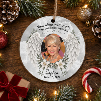 Your Wings Were Ready - Personalized Memorial Keepsake Box, Angel Wing Motif