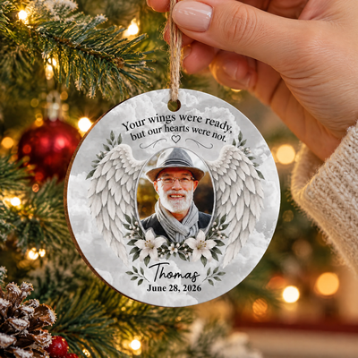 Your Wings Were Ready - Personalized Memorial Keepsake Box, Angel Wing Motif