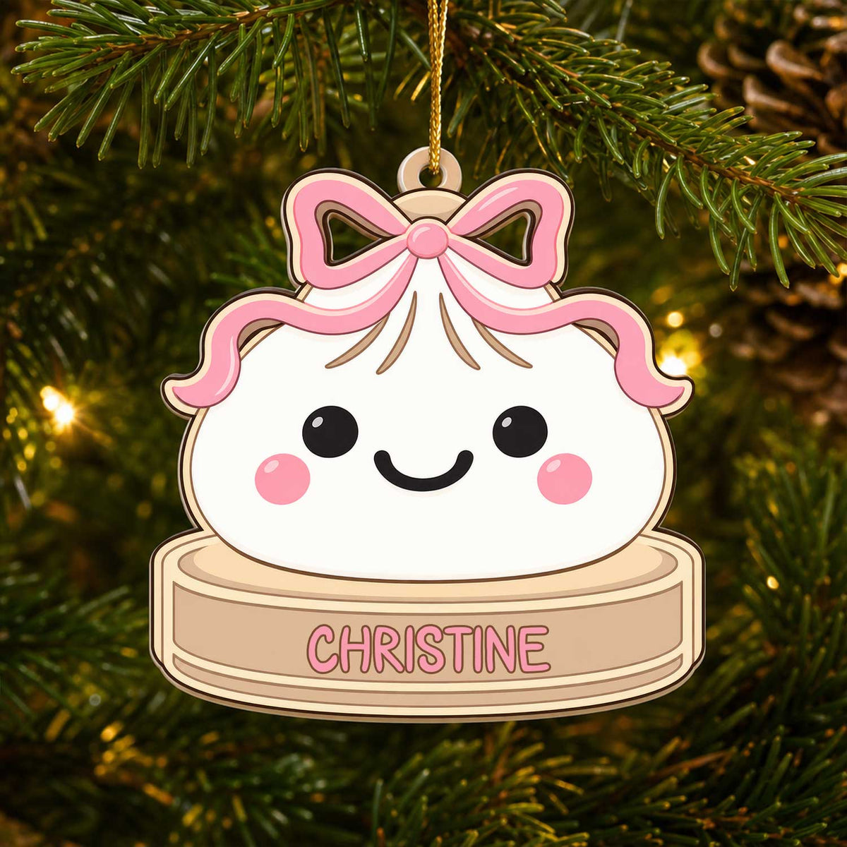 All I Need Is Dumplings &amp; Christmas Cheer - Personalized Acrylic Ornament, Gift For Dumpling Lovers, Christmas Squishy Dumpling Ornament