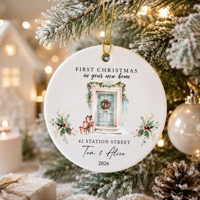 Our First Christmas In The Place We Now Call Home - Personalized Ceramic Ornament, Our First Christmas At Home Ornament