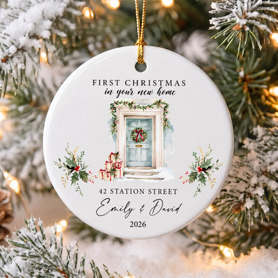 Our First Christmas In The Place We Now Call Home - Personalized Ceramic Ornament, Our First Christmas At Home Ornament