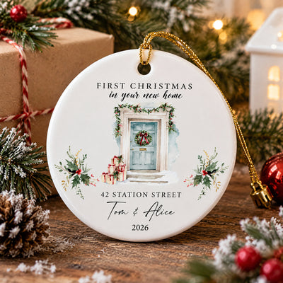 Our First Christmas In The Place We Now Call Home - Personalized Ceramic Ornament, Our First Christmas At Home Ornament