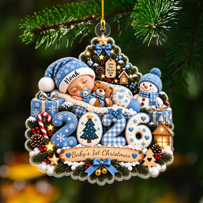 Baby First Christmas- Personalized Acrylic Ornament, Custom Name Newborn Ornament, Baby Girl First Xmas Keepsake, New Baby Christmas Gift