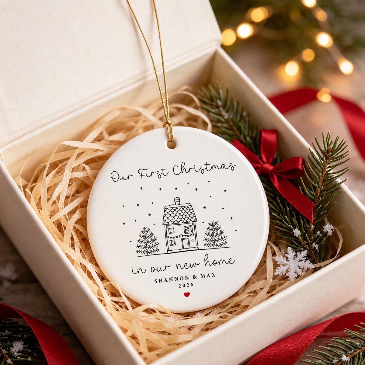 Our New Cozy Home - Personalized Ornament, Custom New Married Couple Christmas Ornament, Gift For Couple
