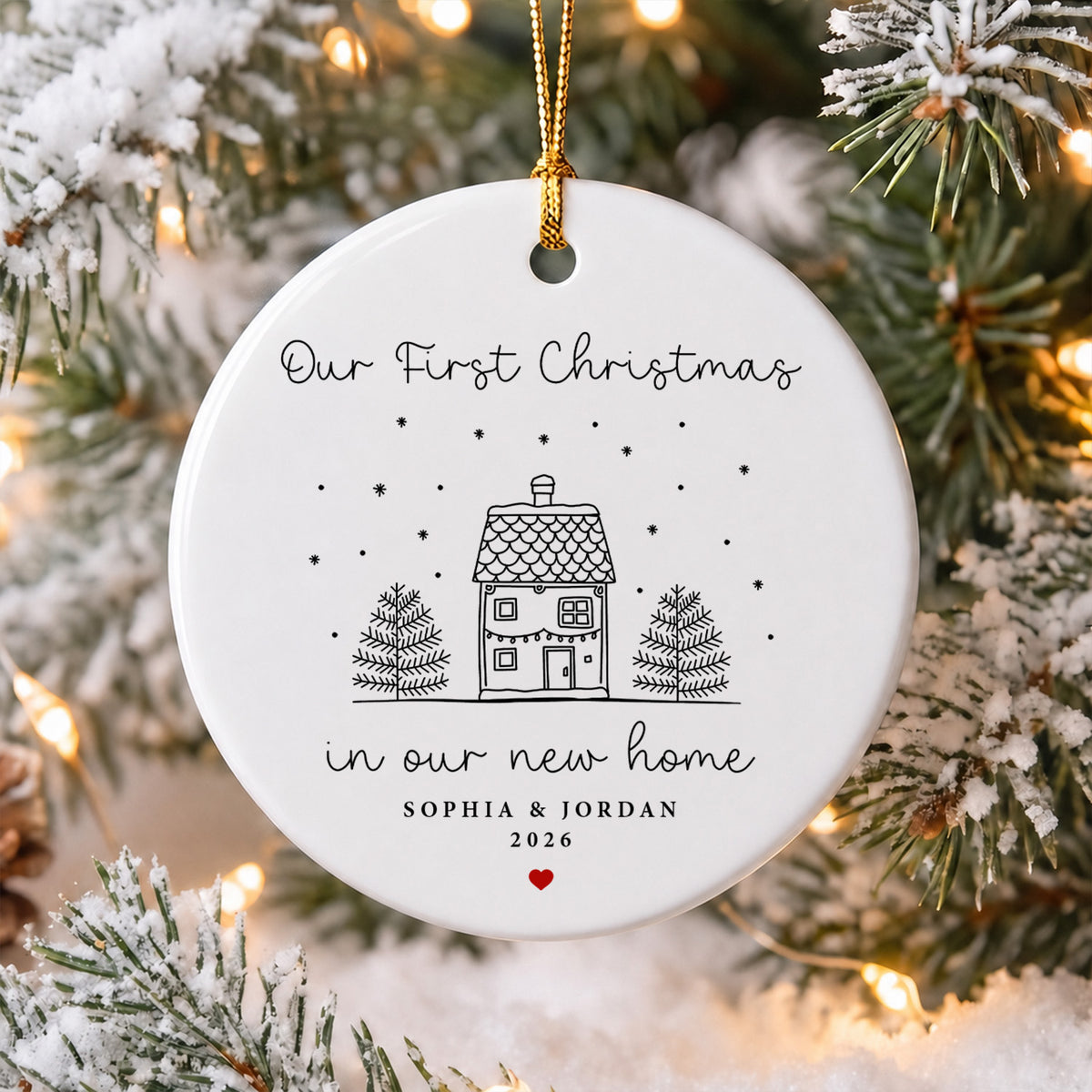 Our New Cozy Home - Personalized Ornament, Custom New Married Couple Christmas Ornament, Gift For Couple
