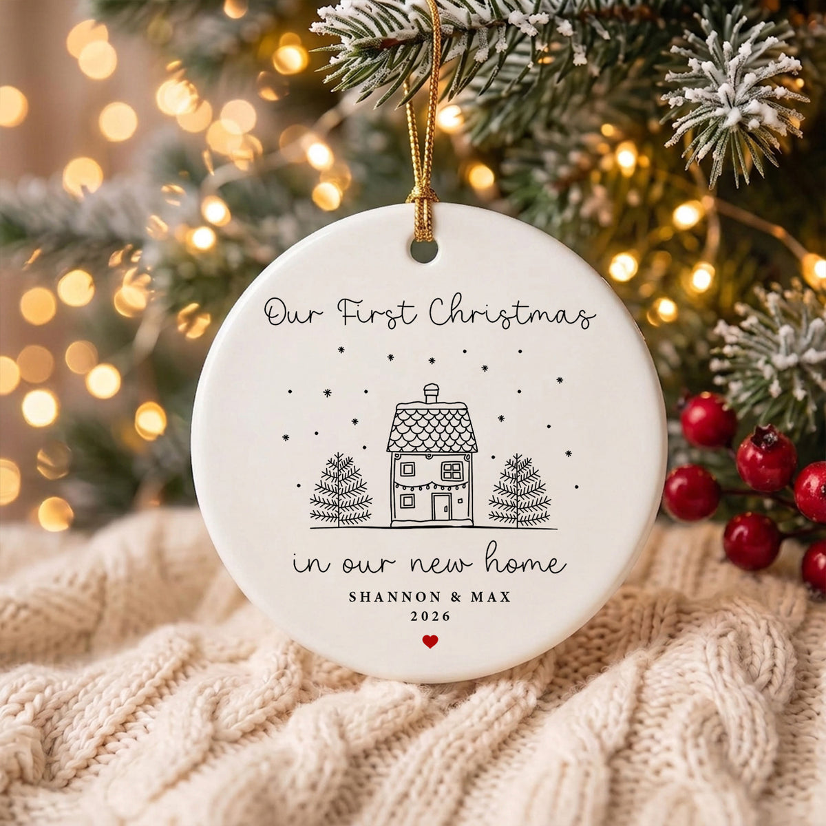 Our New Cozy Home - Personalized Ornament, Custom New Married Couple Christmas Ornament, Gift For Couple