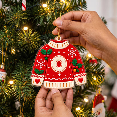 Sweater Christmas-  Personalized Acrylic Ornament, Mini Sweater Letter Name Xmas Tree Decor,Baby Name Ornament,Kids Gift 2026,Family Ornament