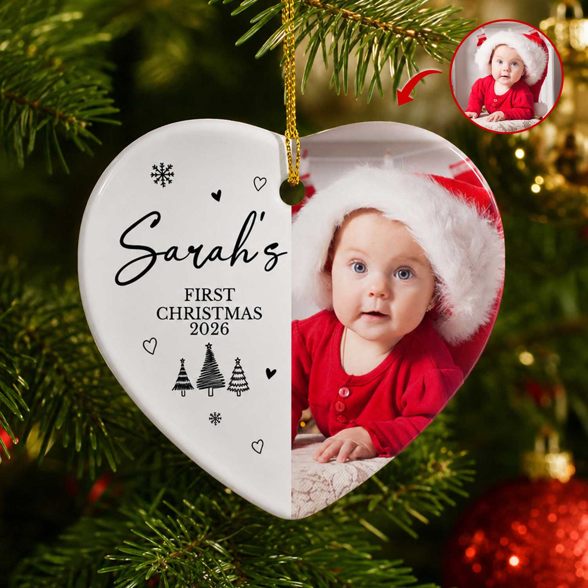 First Christmas Of My Child - Personalized Ornament, Custom Baby Photo Christmas Ornament, First Christmas Decoration