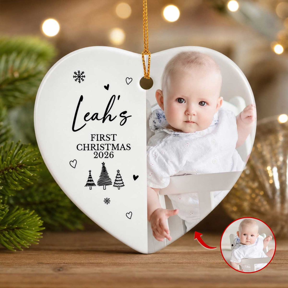 First Christmas Of My Child - Personalized Ornament, Custom Baby Photo Christmas Ornament, First Christmas Decoration