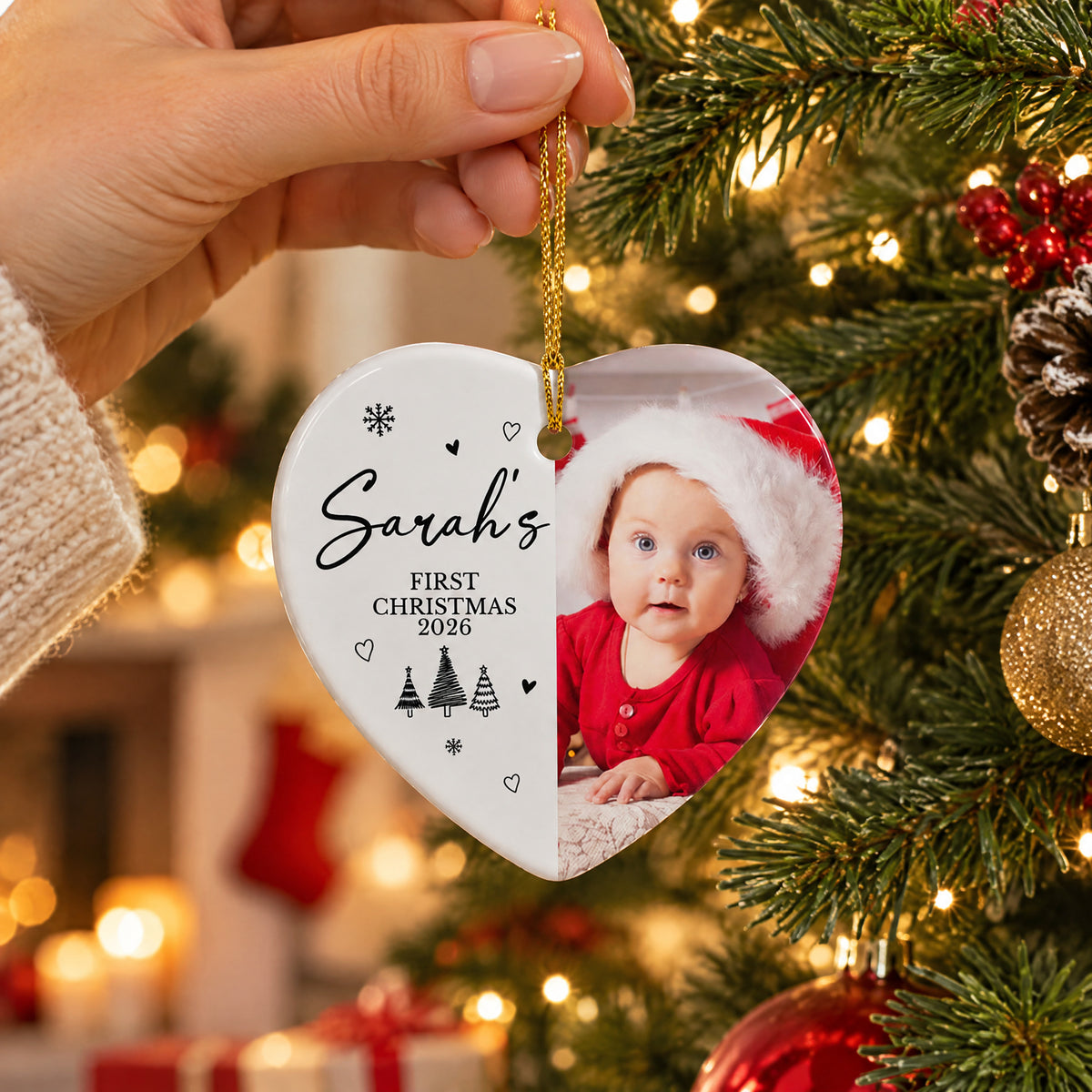 First Christmas Of My Child - Personalized Ornament, Custom Baby Photo Christmas Ornament, First Christmas Decoration