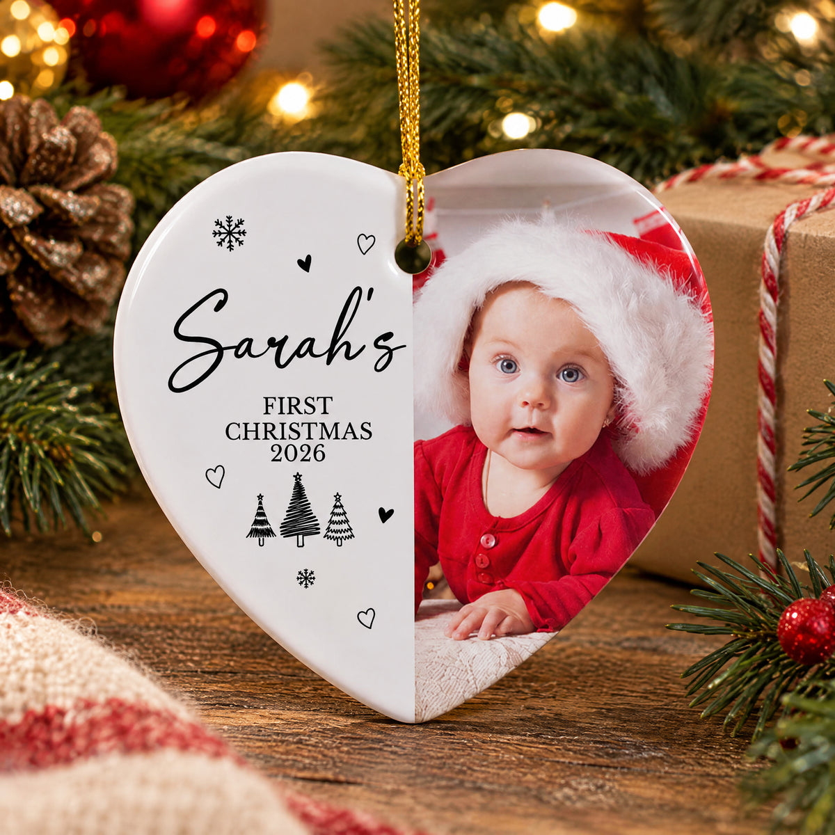 First Christmas Of My Child - Personalized Ornament, Custom Baby Photo Christmas Ornament, First Christmas Decoration