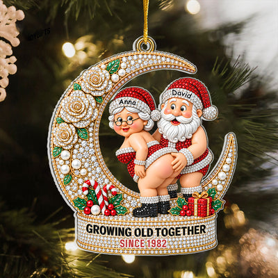 Santa Couple Christmas - Personalized Ornament, Custom Funny Grandparents Christmas Gift, Romantic Holiday Tree Decoration