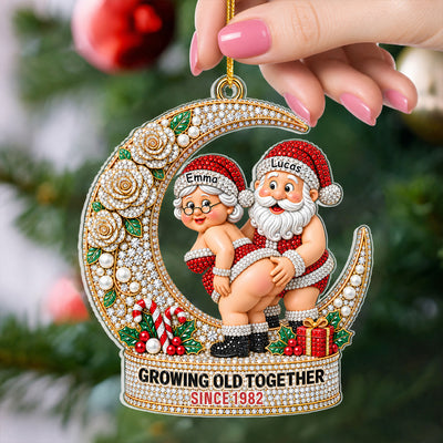 Santa Couple Christmas - Personalized Ornament, Custom Funny Grandparents Christmas Gift, Romantic Holiday Tree Decoration