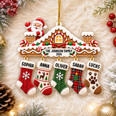 Home for the Holidays with the Ones We Love - Personalized Acrylic Ornament, Gingerbread Christmas Decor, Family Stocking Ornament, Christmas Tree Keepsake